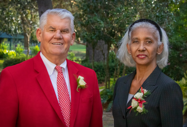 John Bordelon and Dr. Cindy Courville are the University of Louisiana at Lafayette’s 2021 Outstanding Alumni. The honorees were recognized during an Oct. 28, reception at the Alumni Center. (Photo by Doug Dugas / University of Louisiana at Lafayette)