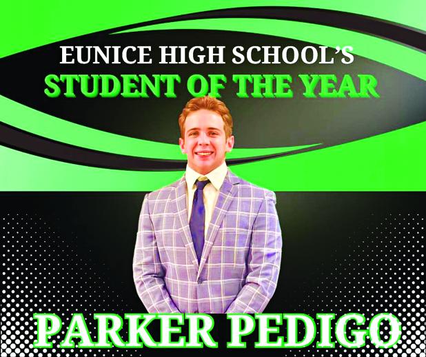 Parker Pedigo, Student of the Year at Eunice High