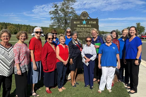 Attending the unveiling were Dean Deshotel, Bulb & Blossom Garden Club, Celeste Gomez, Bulb & Blossom Garden Club, Linda Finley, Lake Charles Garden Club, Margo Racca, Diggers & Weeders, Barbara Morris, Diggers & Weeders, Roxanna Champagne, LGCF Immediate Past President,  Doris Hay, Diggers & Weeders,  Patricia Ortalono, LGCF President, Georgie Petitjean, Crowley Garden Club, Nookie Miller, Jennings Garden Club, Kathy Tell, Diggers & Weeders, Sissy Gall, Crowley Garden Club,  Pam, Diggers & Weeders, and Amm