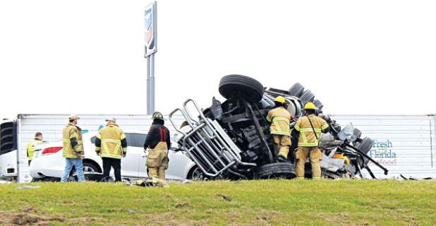 A wreck on Interstate 10 on Thursday killed one man and injured two others. (Photo from The Crowley Post Signal)