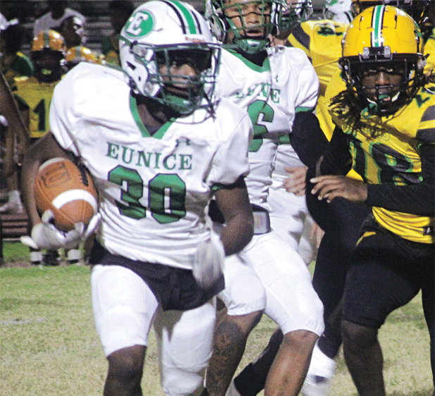 Devontre Williams carried for 69 yards against Washington-Marion and a touchdown. (Photo by Rhett Manuel)