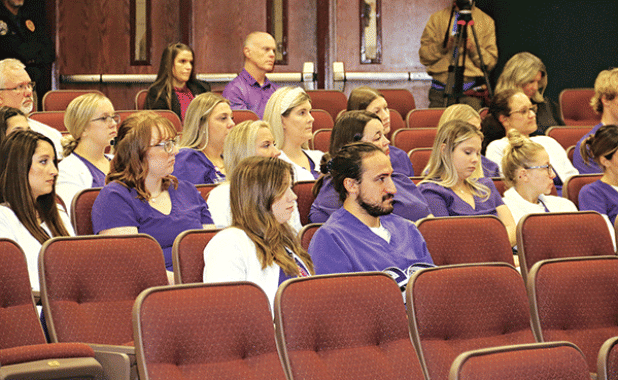 LSUE respiratory care students at Tuesday’s program announcing an apprenticeship program. (Photos by Harlan Kirgan)