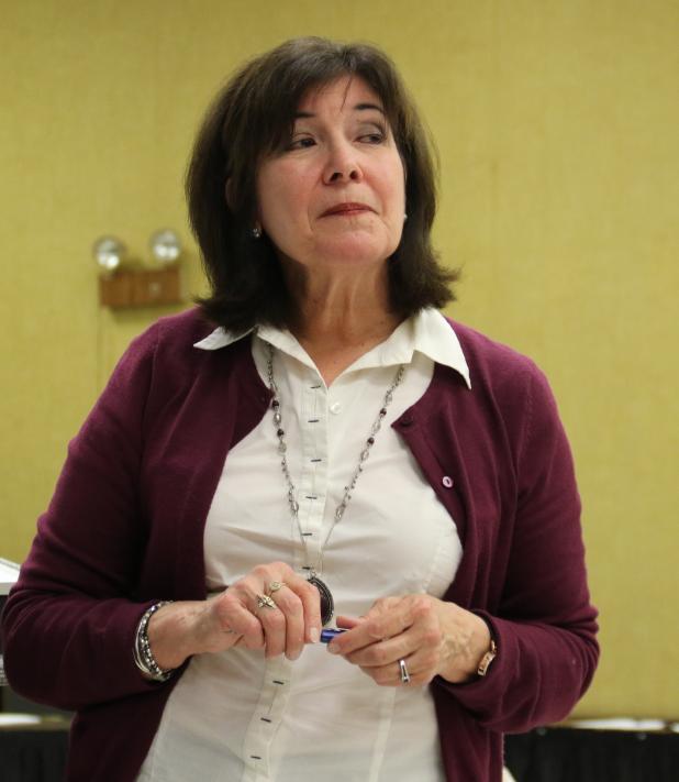 June Inhern, director of early learning/Head Start, at speaks at Monday’s meeting of the Board’s Academic Committee. (Photo by Harlan Kirgan)