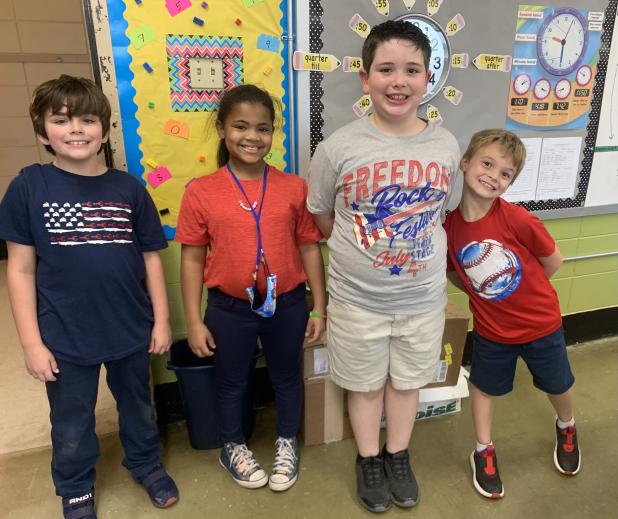 Patriotic third graders at East.