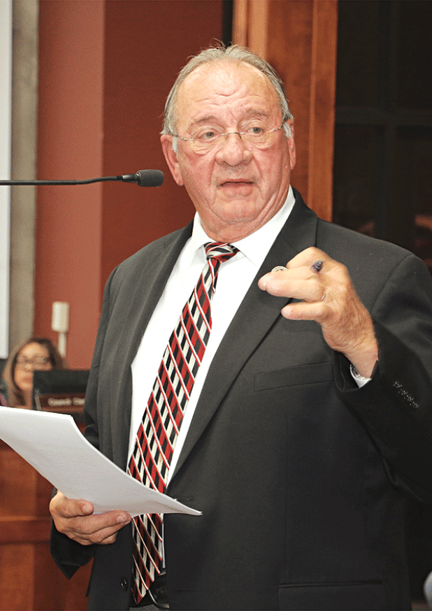 St. Landry Parish Sheriff Bobby Guidroz explained he and Parish President Jessie Bellard are near an agreement on using a new dormitory for trusties and jail costs. (Photo by Harlan Kirgan)