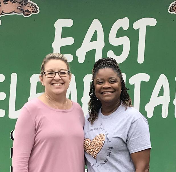 Gina LaGrange, principal at East, and Angela Williams, Teacher of the Year.