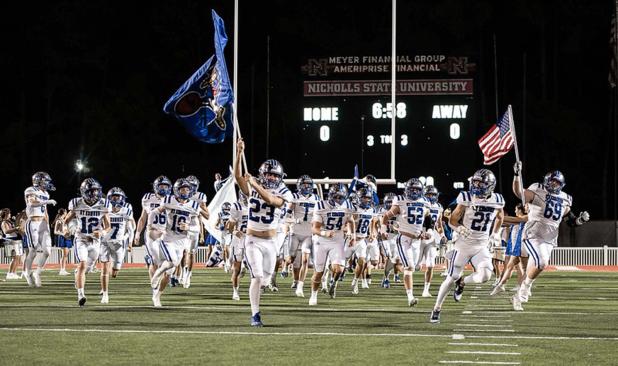 The St. Edmund Blue Jays won 44-36 over Covenanant Christian Friday evening. The Blue Jays will head to the Division IV Select quarterfinals and will have a rematch with Westminster. (Photo by Dwight Jodon)