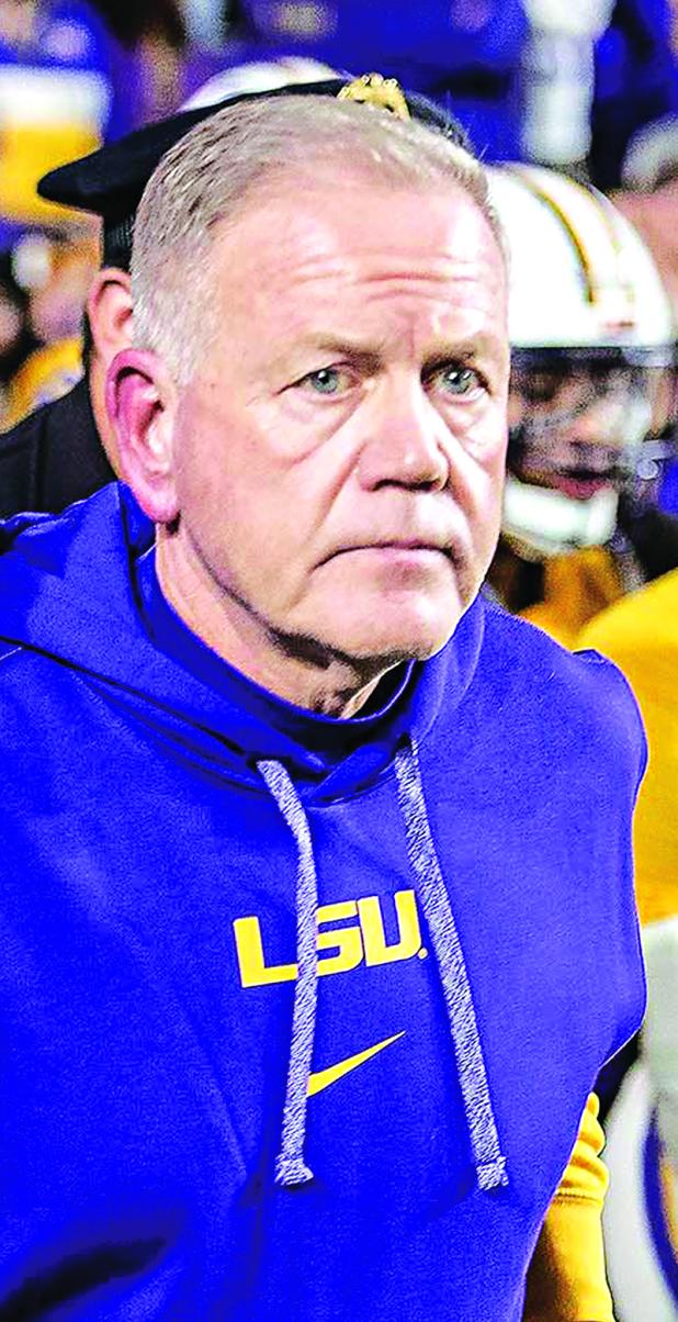 LSU head coach Brian Kelly. (Photo by Dwight Jodon)