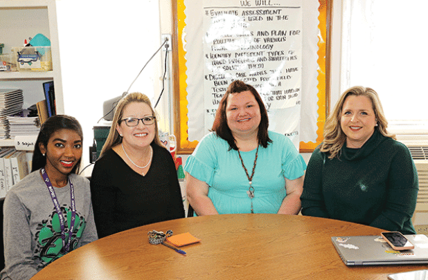 From left, teacher Mayria Ledet, principal Gina Lagrange, teacher Lauren Reynolds and teacher Natisha Gil are a leadership team at East Elementary, which earned an A in the accountability scores released in November. 