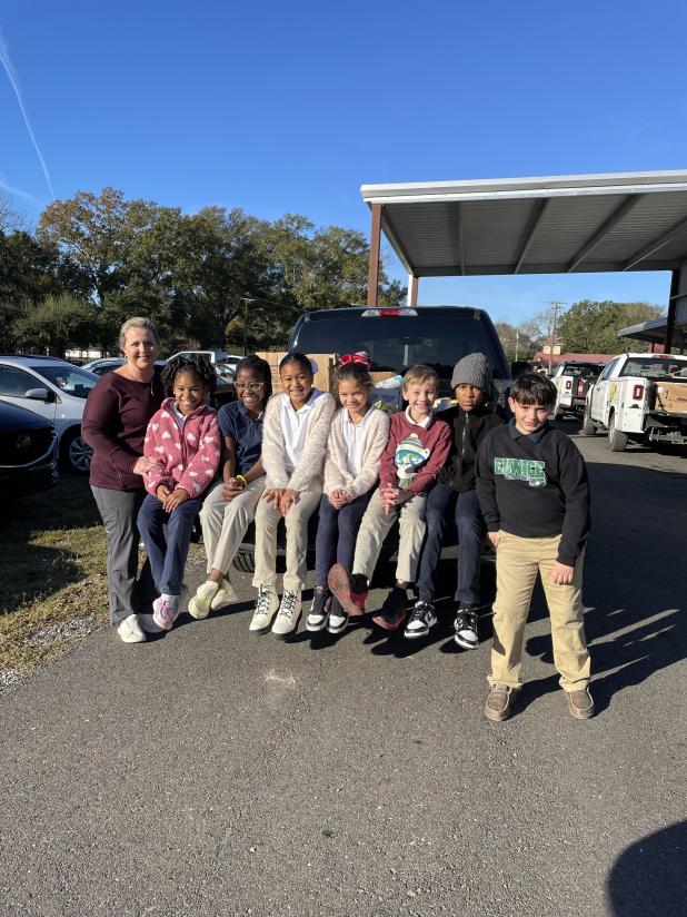 East Elementary collected almost a half ton of food items for donation to the Eunice Food Bank Food Drive. 