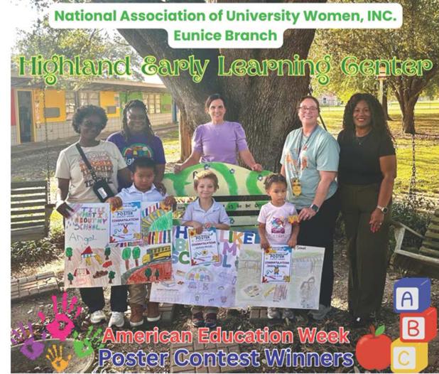The National Association of University Women Eunice Branch helped Highland Early Learning Center students as they judged a Pumpkin Coloring Contest. Judges were Betty Jordan, Carolyn Baldwin and Denise Antoine. Students received first, second and third placements. (Submitted photos)