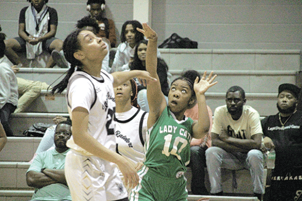 By Rhett Manuel Sports Editor It was a tough night for Eunice basketball in the opening night of the St. Landry Parish Tournament, as both the girls and boys teams suffered losses and moved into the loser’s brackets in their individual fields. Northwest 50, Lady Cats 20 Eunice High School’s girls’ basketball team suffered a tough loss to the Northwest Lady Raiders on Tuesday night, falling by a score of 50-20. The Lady Cats started the game strong, tying the score at 5-5 after Simone Laws knocked down a sho