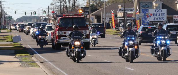 Funeral procession for former chief of police Gary "Goose Fontenot"