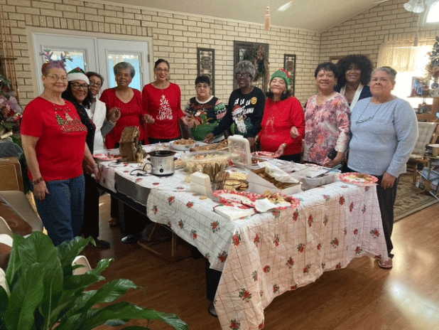 St. Mathilda Church’s Court 92 Ladies Auxiliary held a social and election of officers. From left are Lee Edwards, Grand Lady Philomena Bernard, W. Jean Celestine, Dorothy A. Fruge’, Angela T. King, Lena G. Ledet, Veronica A. Lee, Catherine Thibodeaux, Sandra H. Wilkins, Shelsy Williams and Margie Eaglin. (Submitted photo)