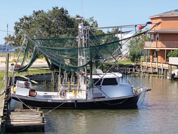 Barry Labruzzo’s shrimp boat that he and Justin Smith use for trips of up to five days. (Photo by  Joe Rizzo/LSU Manship School News Service)