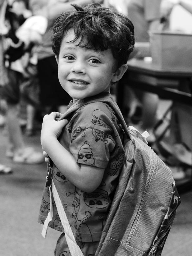 New Hope Church Back to school fair, boy with backpack