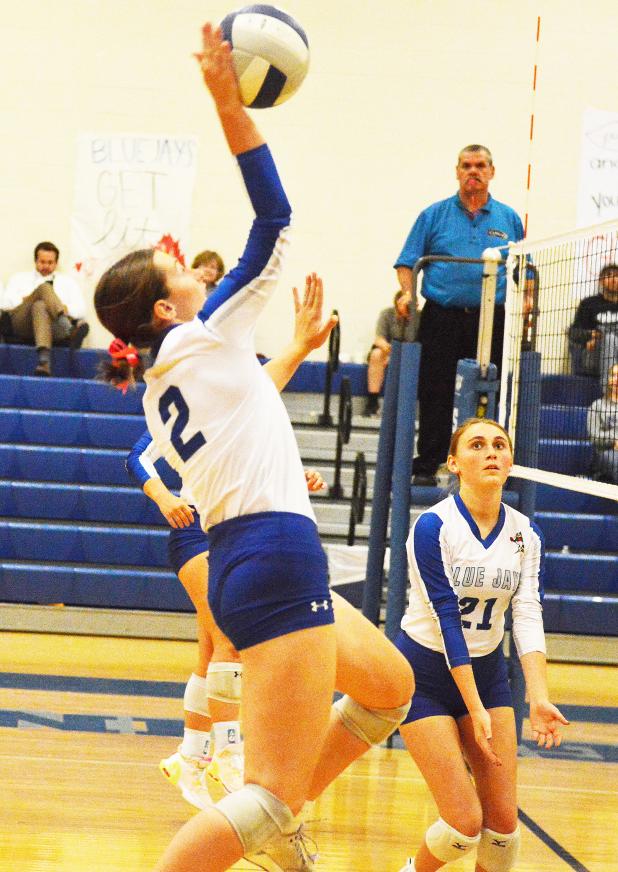 Caroline Lavergne hits the ball against Northside Christian.