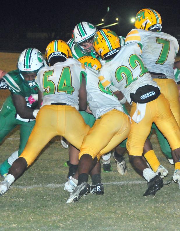 Eunice's Josh Brown scores the winning touchdown.