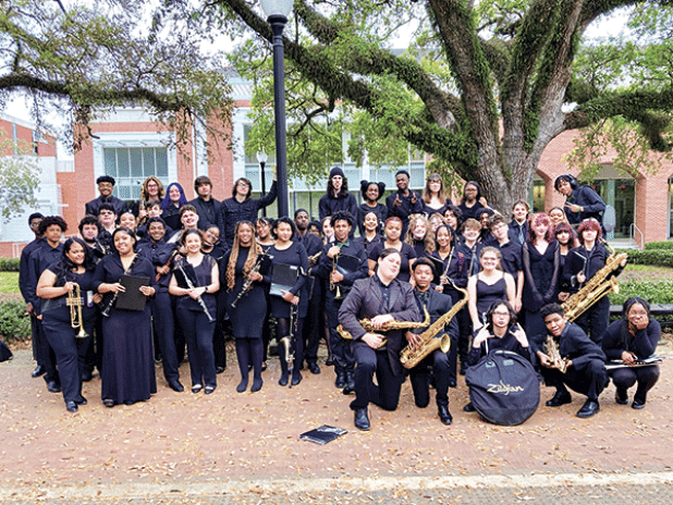The Eunice High School Concert Band, led by director Lamont Goodman, attended the District III Large Ensemble Assessment at the University of Louisiana-Lafayette on March 27.  Sixty-six bands from seven Acadiana parishes attended this year’s event, where bands performed prepared music, as well as music never seen before, in front of a panel of judges. The Eunice High School Band received a Superior, the highest possible rating, from every judge.Goodman said, “The band has worked hard this year, and they pla