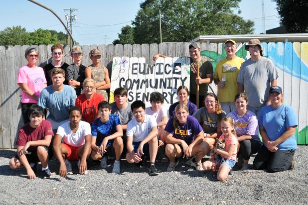 Several volunteers met together Saturday for a Spruce and Clean Up day at the Eunice Community Garden. The group volunteer their time in efforts to spruce up the grounds and in preparation for a December planned Christmas Festival. (Submitted photo)