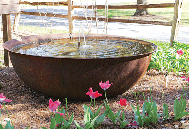 Using aeration devices in water features can help deter mosquito breeding. (Photo by Olivia McClure/LSU AgCenter)