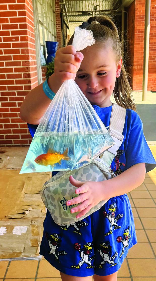 Little one wins a fish as a prize at St. Edmund Spring Fair. (Photos by Rebecca Chaisson)