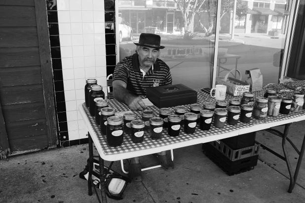 Farmers Market participant and his goods