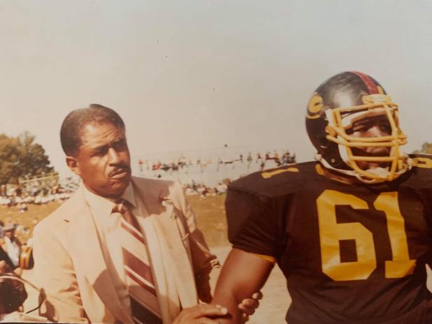 Leo Givs and GSU coach Eddie Robinson
