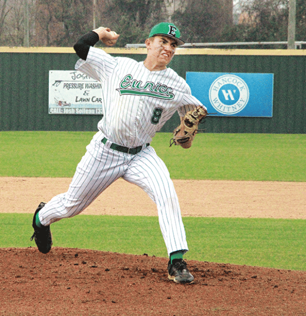 By Rhett Manuel Sports Editor The Eunice Bobcats baseball team opened District 3-4A play on the right foot, defeating DeRidder 3-1 and 9-1 in a home-and-home series before dropping a 15-11 thriller to Pine Prairie. With the district success, the Bobcats sit at 10-7 overall and 2-0 in District 3-4A play. Bobcats 3, DeRidder 1 Starting pitcher Aiden Lejeune was once again a force for the Bobcats, going all seven innings and allowing only six hits and no walks. He struck out three. The Bobcats opened scoring i