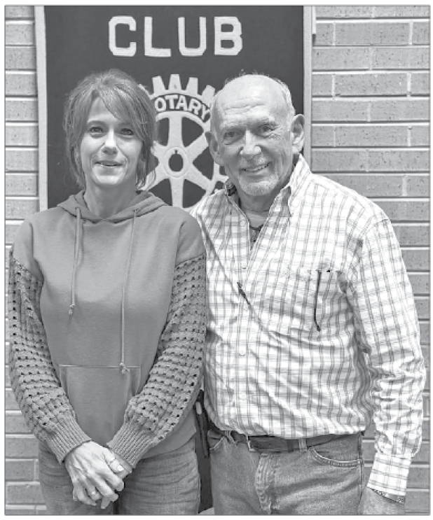 On Wednesday, Dec. 10, the Eunice Rotary Club guest speaker was local veterinarian Dr. Ned Fruge of Eunice Animal Hospital. Fruge was the guest of Rotarian Leah Harris. Fruge discussed his decades-long career practicing veterinary medicine in south Louisiana. Pictured are Harris, left, and Fruge. (Submitted photo)