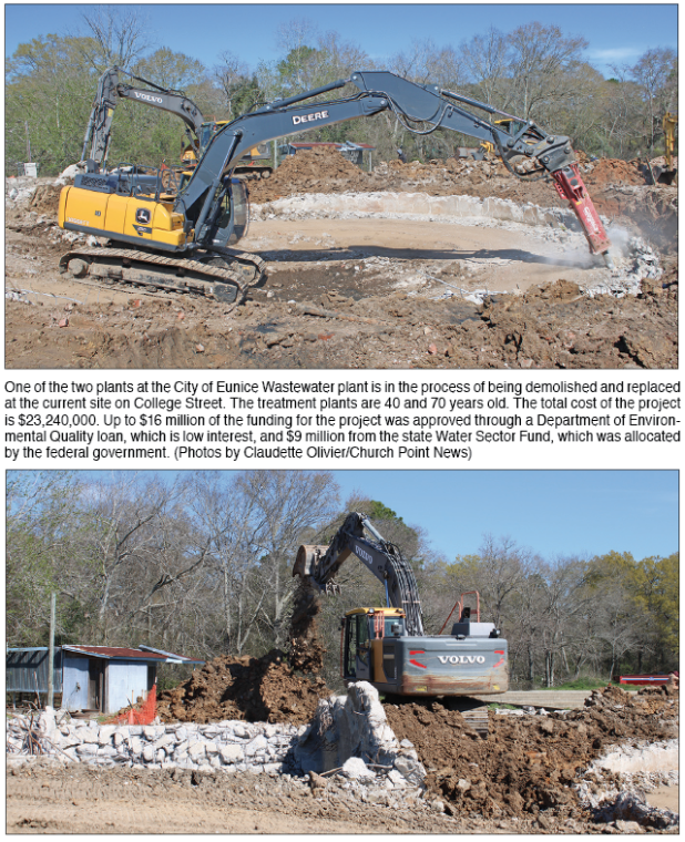 Demolition work at wastewater plant