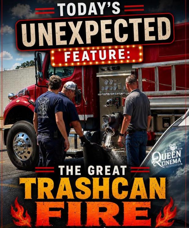 Firemen putting out trashcan fire