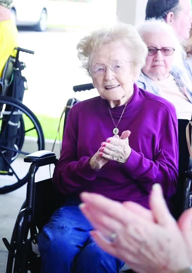 Eunice senior enjoys a great time.