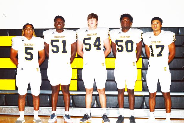 Church Point football captains, from left, are Jaiki Landy, Jamarion Citizen, Camden Maroon, Javen Gibson and Daylon Forman. 