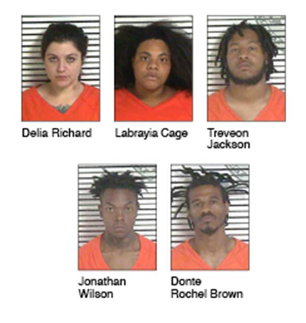 St. Landry Parish Sheriff’s Office narcotics investigators arrested five people after receiving a tip that the occupants were cooking drugs, selling drugs from a house at 1311 Nash Drive in Opelousas and were in possession of firearms.   Upon further investigation, investigators were able to locate the narcotics, seize the firearms and arrest the five adult occupants.
