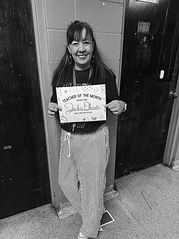 Eunice Jr High Teacher of the month Jackie Oberste