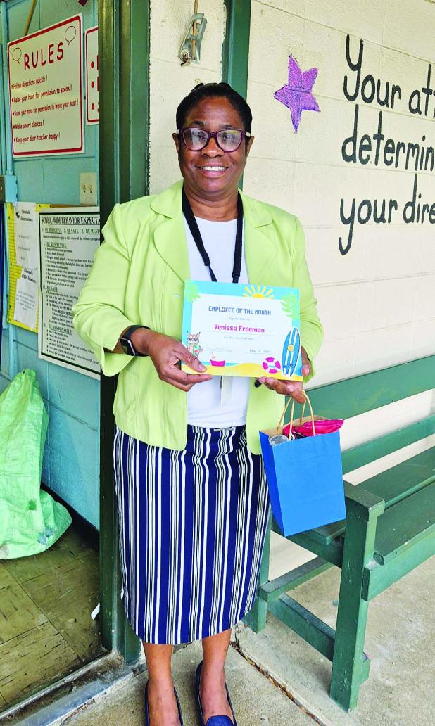 Venissa Freeman was named Glendale Elementary Employee of the Month for the month of May.