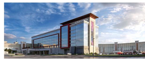 Kinder — Coushatta Casino Resort, Louisiana’s largest casino resort, today celebrated the grand opening of Legacy Tower, a major expansion milestone that adds 204 guest rooms, including 100 luxury suites, and brings the resort’s total inventory to more than 1,000 rooms. The Legacy Tower elevates the guest arrival experience and marks a major investment in the future of the Coushatta Tribe of Louisiana. 