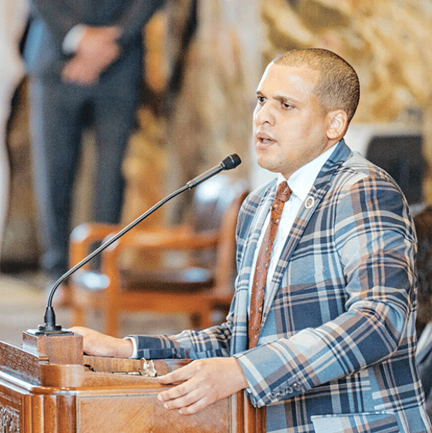 State Rep. Jason Hughes speaks against HB 468 on July 18, 2023, during the veto override session at the State Capitol in Baton Rouge. (Louisiana Illuminator)