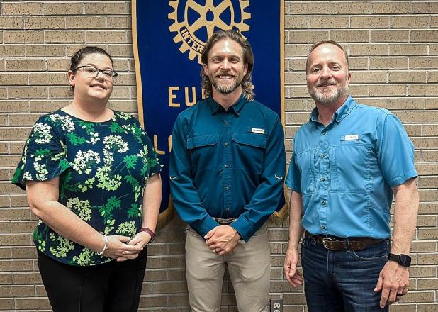 This week’s Rotary Club guest speaker was Rotarian and First Baptist Church Pastor Andrew Bates, guest of Rotarian David Reed. 