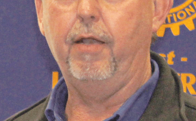 Jessie Bellard, St. Landry Parish president, speaks at Wednesday’s Eunice Rotary Club meeting. (Photo by Myra Miller)