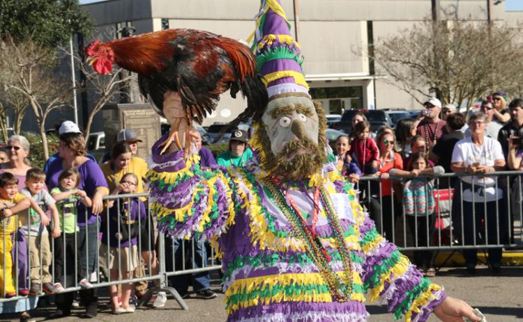 Chicken under control at the 2022 Mardi Gras. (Photo by Harlan Kirgan)