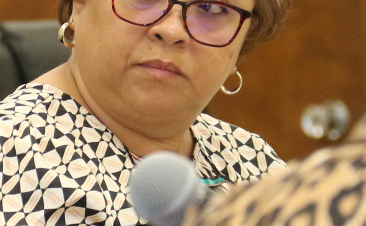 Dwanetta Scott, supervisor of Child Welfare and Attendance for the St. Landry Parish School Board, at Monday’s Executive Committee meeting..