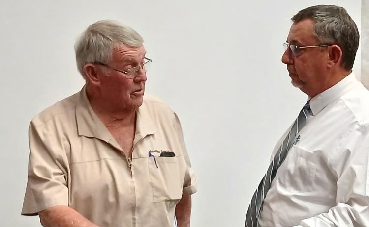Parish Council chairman Wayne Ardoin and Jessie Bellard, Parish President. (Photo by Bobby Ardoin)