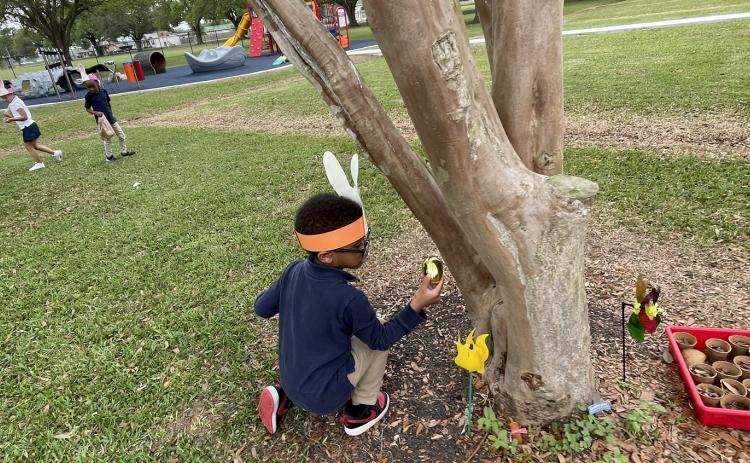 Easter egg hunt at Highland Early Learning Center.
