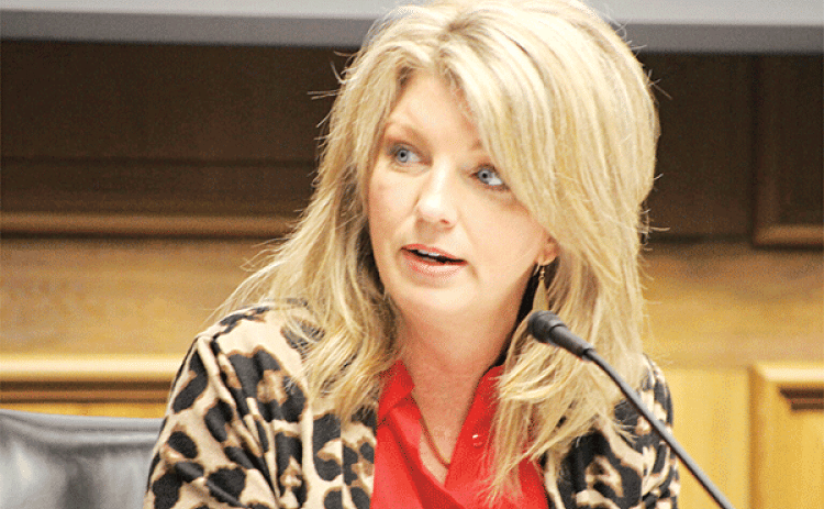 Sen. Heather Cloud, R-Turkey Creek, pictured at the March 21, 2023, Senate Finance Committee meeting. (Greg LaRose/Louisiana Illuminator)
