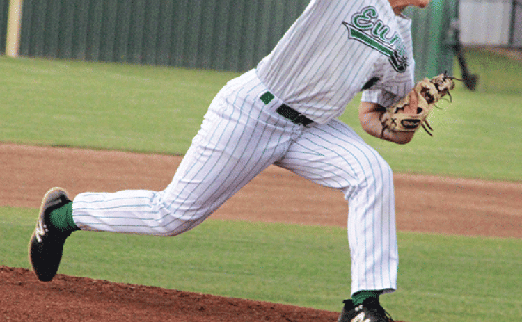 Eunice High pitcher Montana Brown, a junior, unloads a pitch. (Photo by Rhett Manuel)