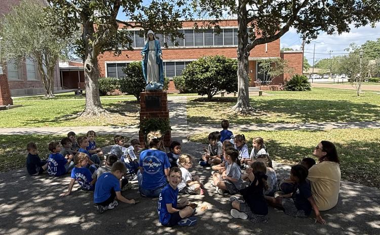 St. Edmund Elementary’s Pre-K students spent some time exploring and learning about the beautiful statues around the church and school grounds.