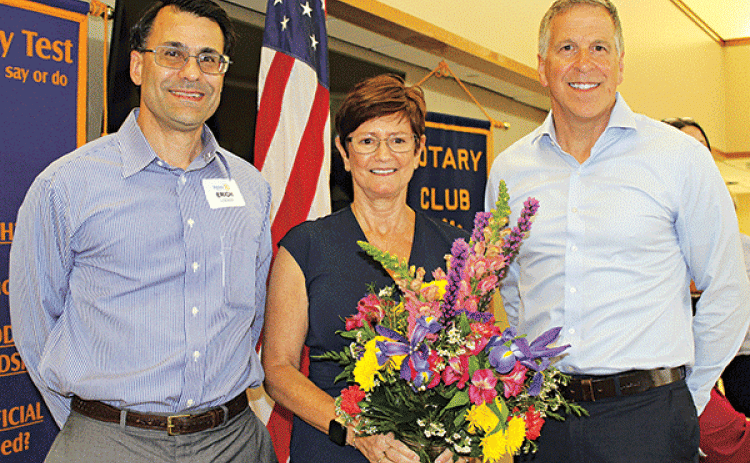 Maxine West has been chosen as the 2025 Eunice Rotary Club Admininstrative Professional of the Year. West is with her two bosses, Erich Loewer, left, and Steven Moosa of Darnall, Sikes & Frederick, CPAs. (Photo by Myra Miller)
