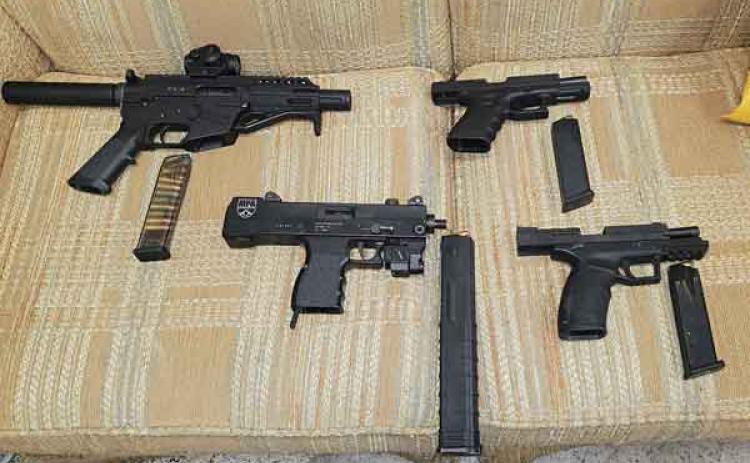 The four guns seized from juveniles in Eunice. (Photo courtesy of Eunice Police)
